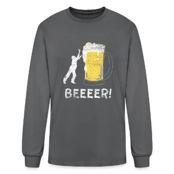 Beer Thirsty Zombie - Men's Long Sleeve T-Shirt - charcoal - Front