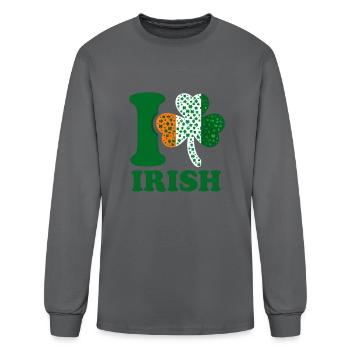 I love irish - Men's Long Sleeve T-Shirt - charcoal - Front
