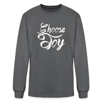 Choose joy - Men's Long Sleeve T-Shirt - charcoal - Front