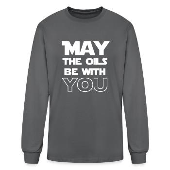 May The Oils Be With You - Men's Long Sleeve T-Shirt - charcoal - Front