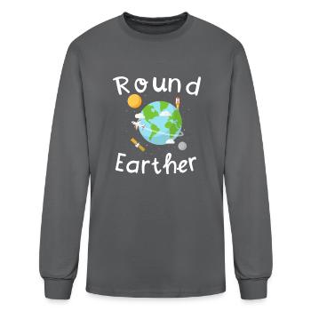 Round Earther - Men's Long Sleeve T-Shirt - charcoal - Front