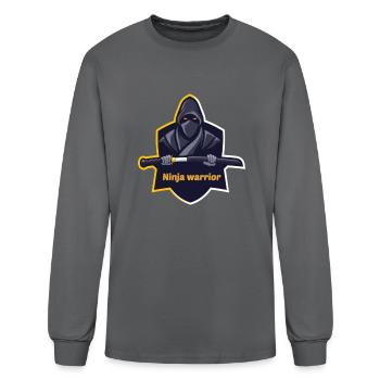 Ninja - Men's Long Sleeve T-Shirt - charcoal - Front