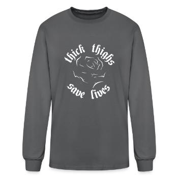 Thick Thighs Save Lives - Men's Long Sleeve T-Shirt - charcoal - Front