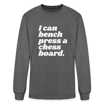 I Can Bench Press A Chessboard - Men's Long Sleeve T-Shirt - charcoal - Front