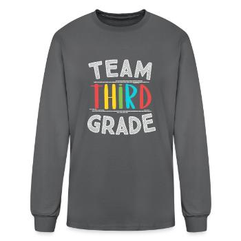 Team Third Grade - Men's Long Sleeve T-Shirt - charcoal - Front