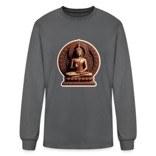 Buddha Statue in meditation and Hand Mudra - Men's Long Sleeve T-Shirt
