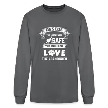 Rescue the mistreated safe the injured love - Men's Long Sleeve T-Shirt - charcoal - Front