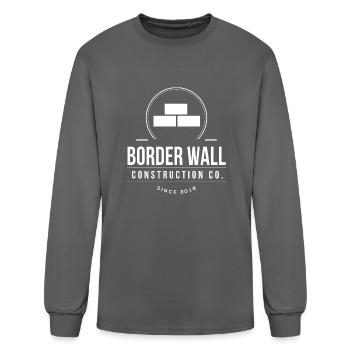 Border Wall Construction Company - Men's Long Sleeve T-Shirt - charcoal - Front