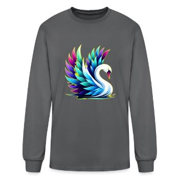 Oiseau d’eau Cygne tuberculé - T-shirt à manches longues Homme - gris - Devant