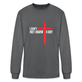 Jesus Cross Funny Christian - Men's Long Sleeve T-Shirt - charcoal - Front