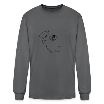 ear hearing head - Men's Long Sleeve T-Shirt - charcoal - Front
