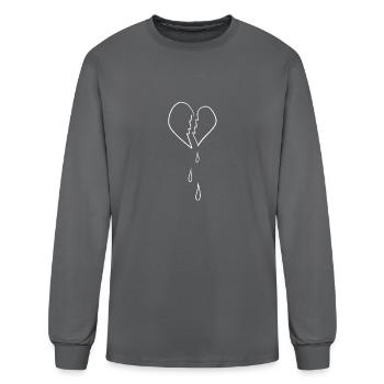 heart broken broken heart pain pain - Men's Long Sleeve T-Shirt - charcoal - Front