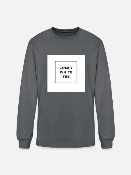 Comfy White Tee - Men's Long Sleeve T-Shirt - charcoal