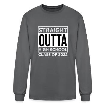 STRAIGHT OUTTA HIGH SCHOOL Class Of 2022 Graduatio - Men's Long Sleeve T-Shirt - charcoal - Front