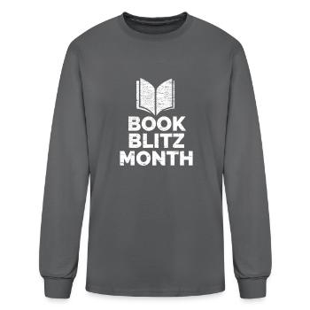 Book Blitz Month Comical Book Reader - Men's Long Sleeve T-Shirt - charcoal - Front
