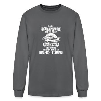 Hog Fish Merch Funny Great Fishermen - Men's Long Sleeve T-Shirt - charcoal - Front