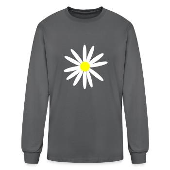 White Daisy - Men's Long Sleeve T-Shirt - charcoal - Front