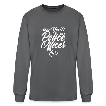 Police Officer Wife - Men's Long Sleeve T-Shirt - charcoal - Front