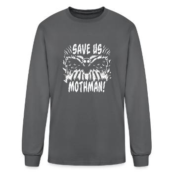 Save Us Mothman - Men's Long Sleeve T-Shirt - charcoal - Front