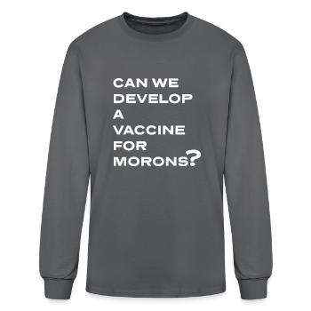 Moron Vaccine 70s - Men's Long Sleeve T-Shirt - charcoal - Front