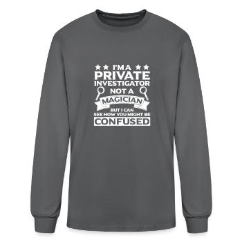 private investigator apparel great investigators - Men's Long Sleeve T-Shirt - charcoal - Front