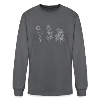 Decorative Flowers - Men's Long Sleeve T-Shirt - charcoal - Front