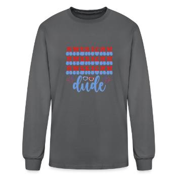 american dude - Men's Long Sleeve T-Shirt - charcoal - Front