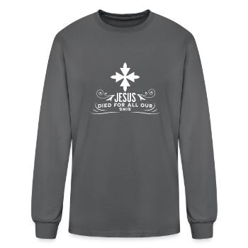 Jesus died for all our sins - Men's Long Sleeve T-Shirt - charcoal - Front