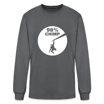 Chimps and humans share about 98 percent - Men's Long Sleeve T-Shirt - charcoal - Front
