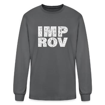 Yes And Improv Comedian Comic - Men's Long Sleeve T-Shirt - charcoal - Front