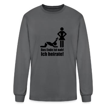 Bachelor Farewell The End Is Near Marriage Wedding - Men's Long Sleeve T-Shirt - charcoal - Front