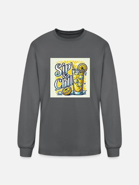 Sip Chill - Men's Long Sleeve T-Shirt - charcoal