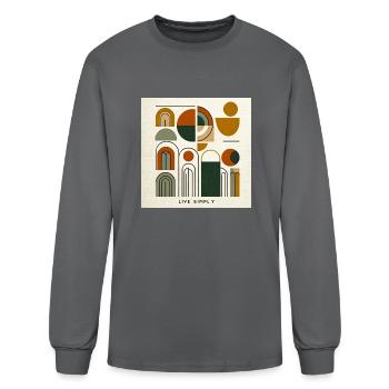 Live Simply - Men's Long Sleeve T-Shirt - charcoal - Front