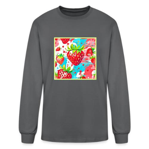 Strawberry Splash Pattern - Men's Long Sleeve T-Shirt
