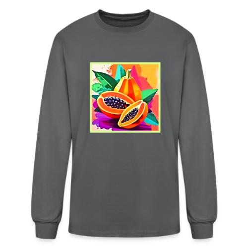 Sliced Papaya Pop Art - Men's Long Sleeve T-Shirt