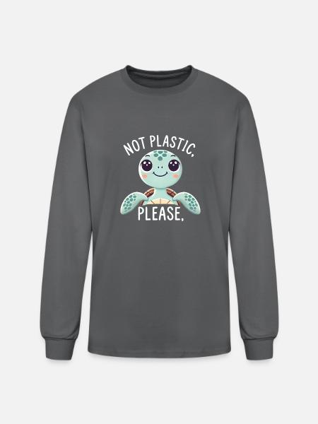 Not Plastic, Please - Men's Long Sleeve T-Shirt - charcoal