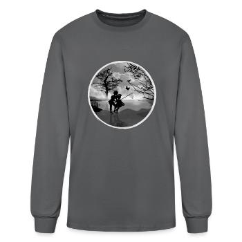 Butterfly Catcher by the Lake – Nostalgically Beau - Men's Long Sleeve T-Shirt - charcoal - Front