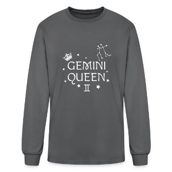 Gemini Queen - Men's Long Sleeve T-Shirt - charcoal - Front