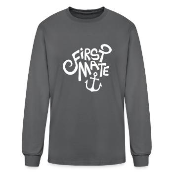 First Mate gift - Men's Long Sleeve T-Shirt - charcoal - Front