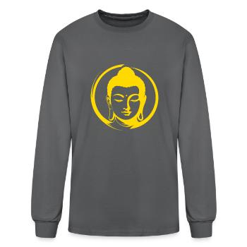 Bouddha - T-shirt à manches longues Homme - gris - Devant
