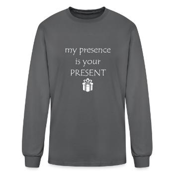 My Presence Is Your Present - Men's Long Sleeve T-Shirt - charcoal - Front