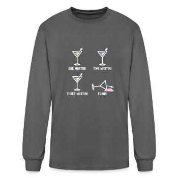 One Martini Two Martini Three Martini Floor Funny - Men's Long Sleeve T-Shirt - charcoal - Front