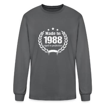 Made In 1988 Aged to Perfections - Men's Long Sleeve T-Shirt - charcoal - Front