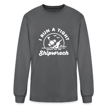 I Run A Tight Shipwreck girl - Men's Long Sleeve T-Shirt - charcoal - Front