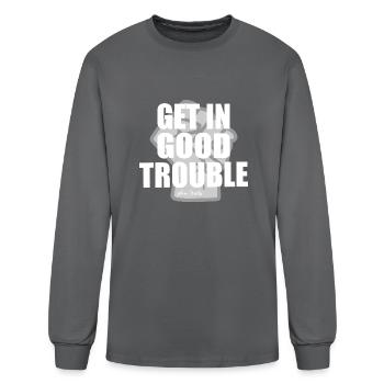 Get In Good Trouble Necessary Trouble John Lewis - Men's Long Sleeve T-Shirt - charcoal - Front
