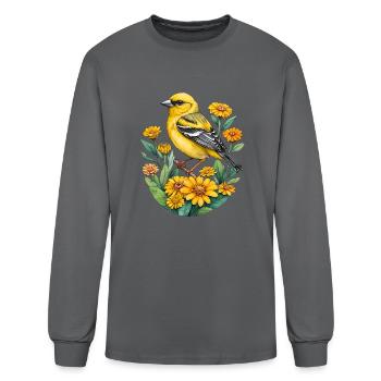 Pinson jaune - T-shirt à manches longues Homme - gris - Devant