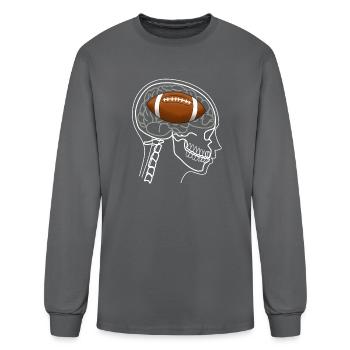 AMERICAN FOOTBALL ON BRAIN X-RAY DESIGN - Men's Long Sleeve T-Shirt - charcoal - Front