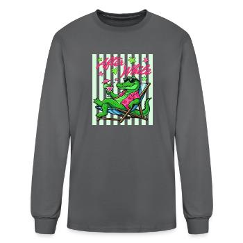 Alligator Lounge After While - Men's Long Sleeve T-Shirt - charcoal - Front