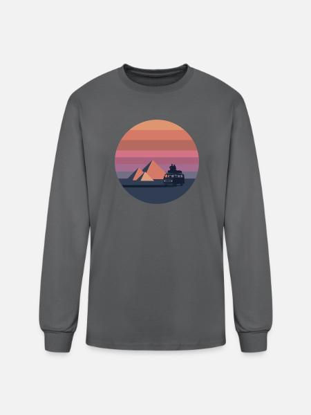 Volkswagen VW T2a Camper With Pyramids - Men's Long Sleeve T-Shirt - charcoal
