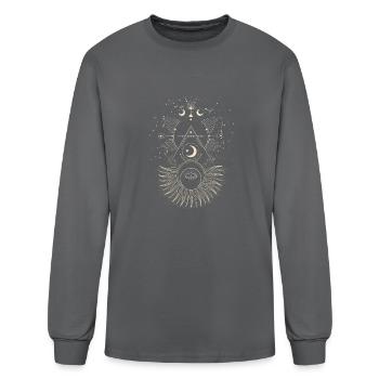 Mystical Moon and Eye - Men's Long Sleeve T-Shirt - charcoal - Front